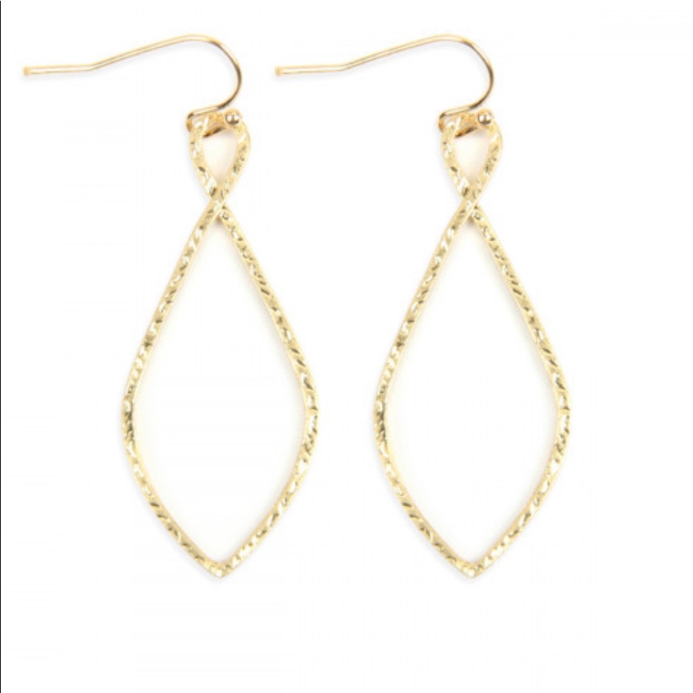 Riah Gold Hammered Dangle Earrings